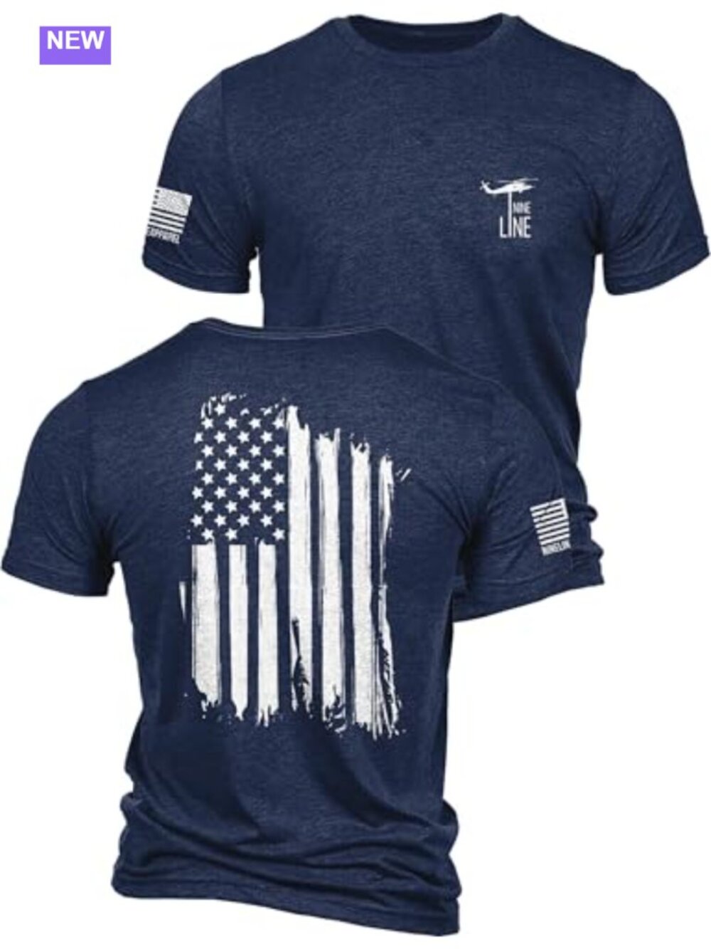 Nine Line American Flag T-Shirt Men USA Made Patriotic Tee
